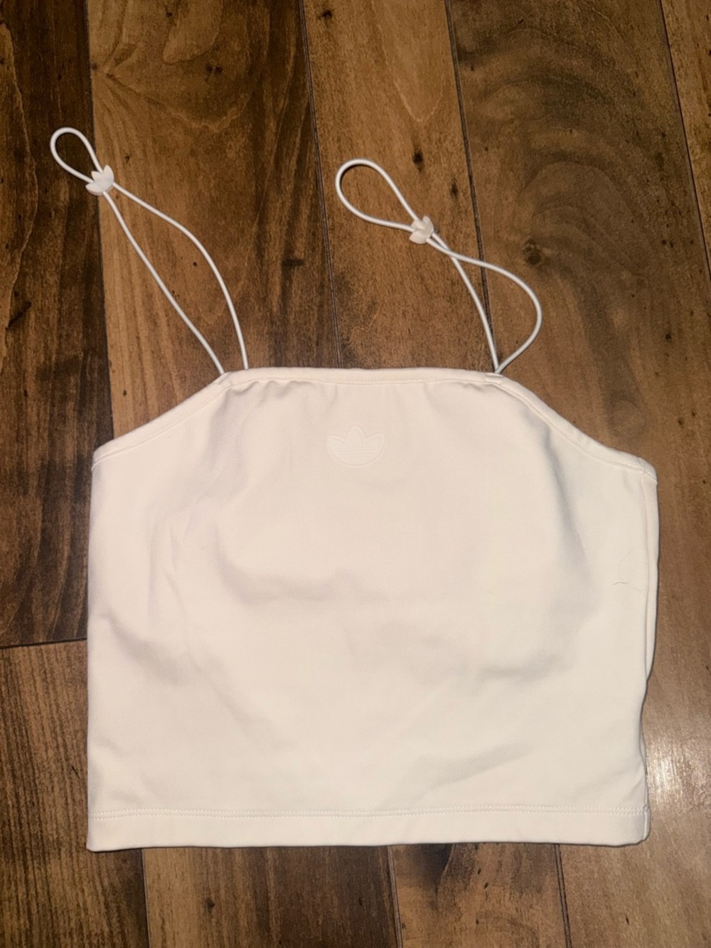 adidas White Cropped Camisole with Adjustable Straps